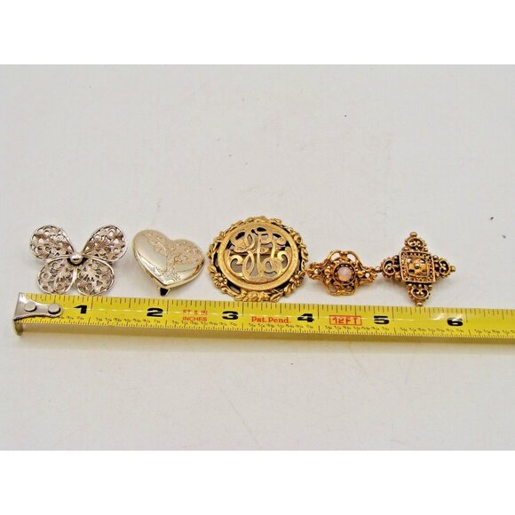 Vintage Lot 4 Brooches Pins Freirich Variety Club Emmons Opal 1950s Gold Silver - Picture 11 of 11